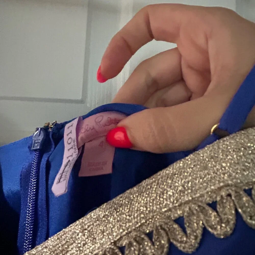 Lilly Pulitzer Kelsea Blue silk Maxi Dress - Picture 7 of 11